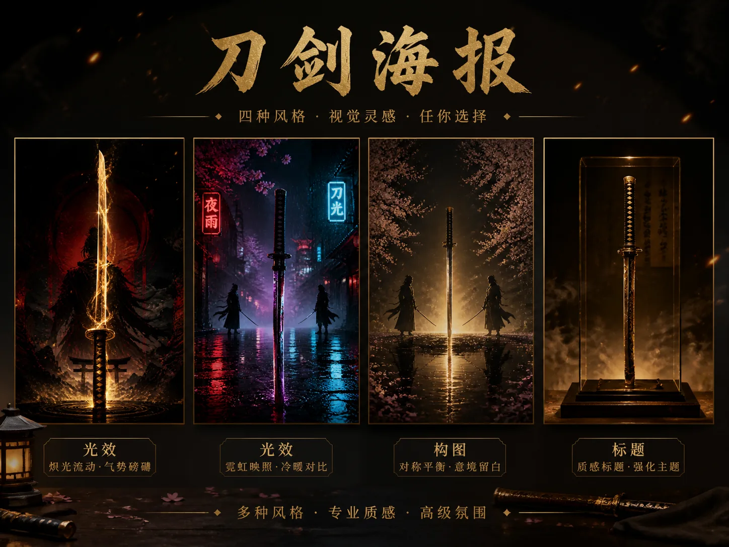 GPT Image 2 cinematic katana poster template overview