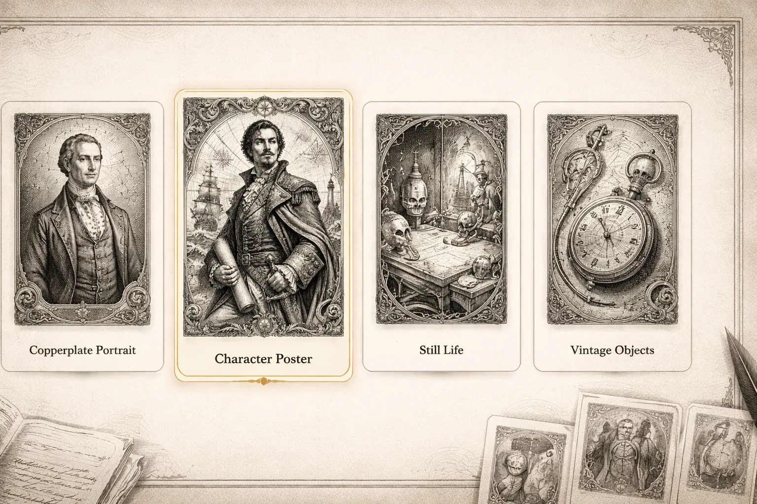 Choosing a burin engraving prompt template