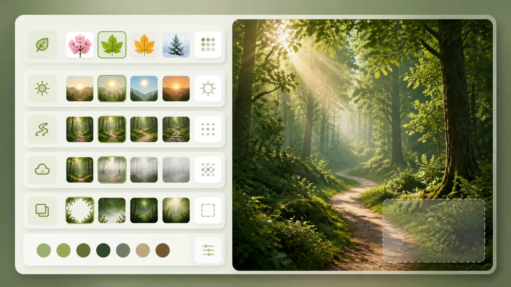 Editing variables for a forest background prompt