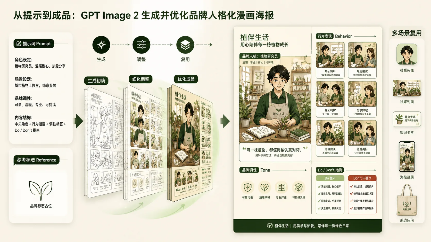 迭代生成的品牌人格漫画板