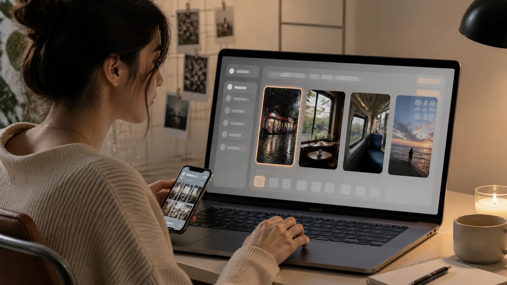 Choosing a candid camera-roll scene template