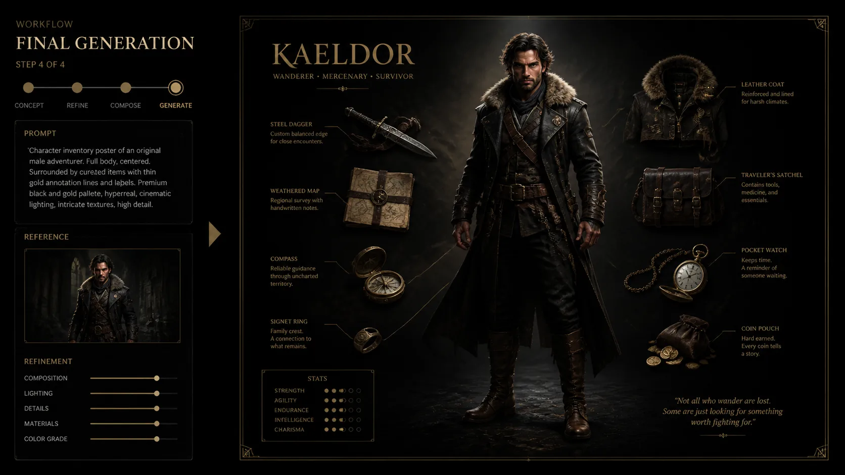 Generating a polished GPT Image 2 character inventory poster from a prompt and reference