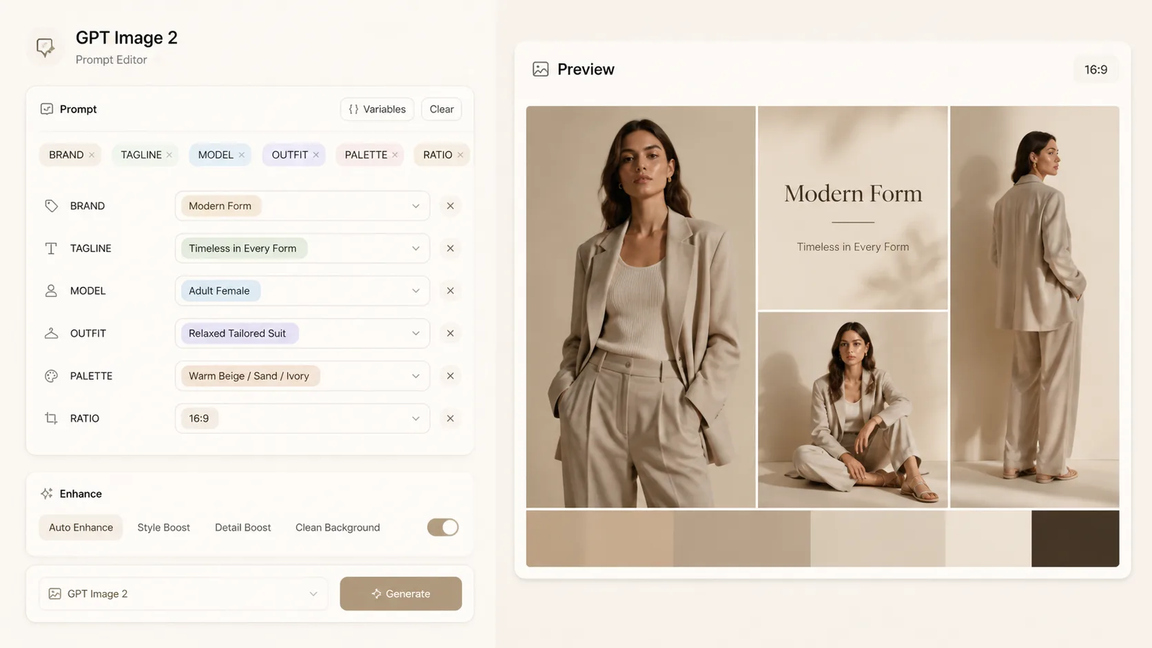 Publicités Mode edit prompt variables