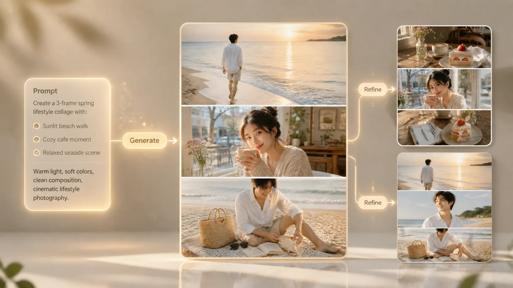 Generating and refining a finished lifestyle collage with GPT Image 2