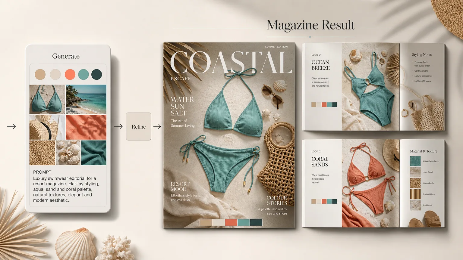 Generating a polished adult swimwear magazine result with GPT Image 2