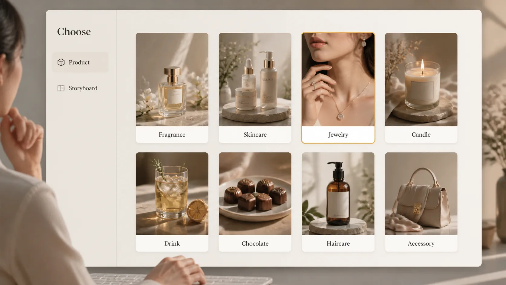 Storyboards Produit choose template