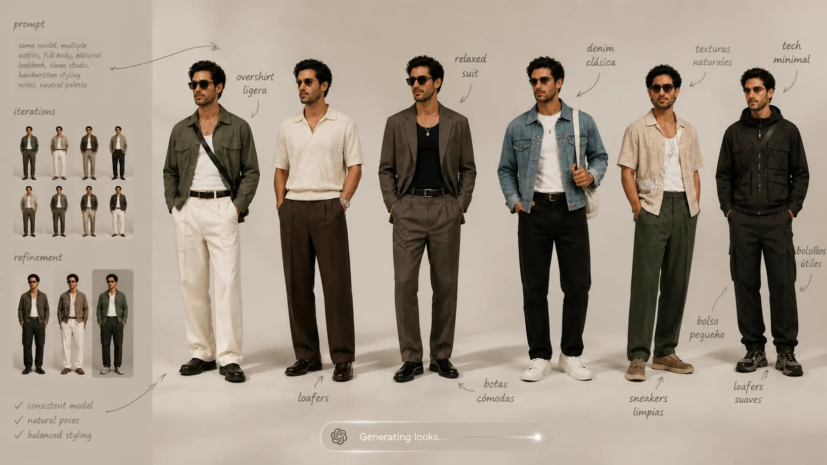 Generating a refined multi-look fashion collage with GPT Image 2