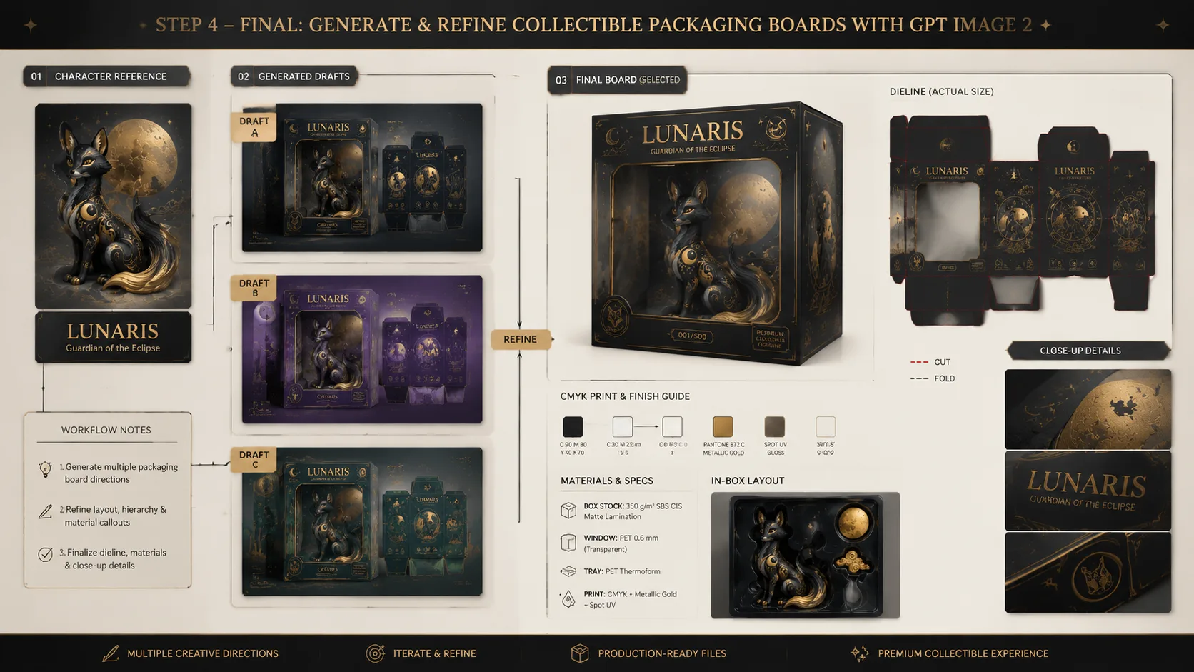 Beispiel fuer Sammelfiguren-Verpackung: Generating and refining collectible toy packaging boards with GPT Image 2