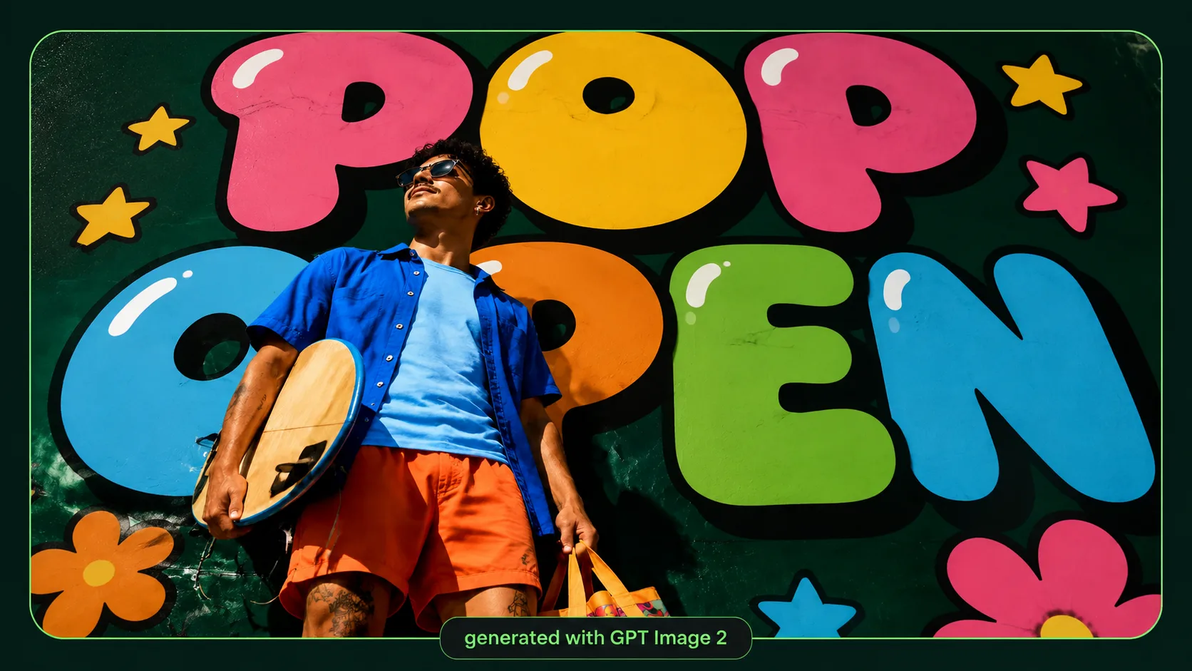 Generated GPT Image 2 Pop bubble-letter lifestyle poster
