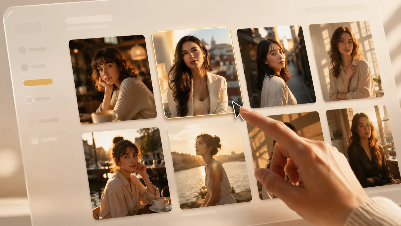 Choosing a golden hour portrait GPT Image 2 prompt from a visual template gallery