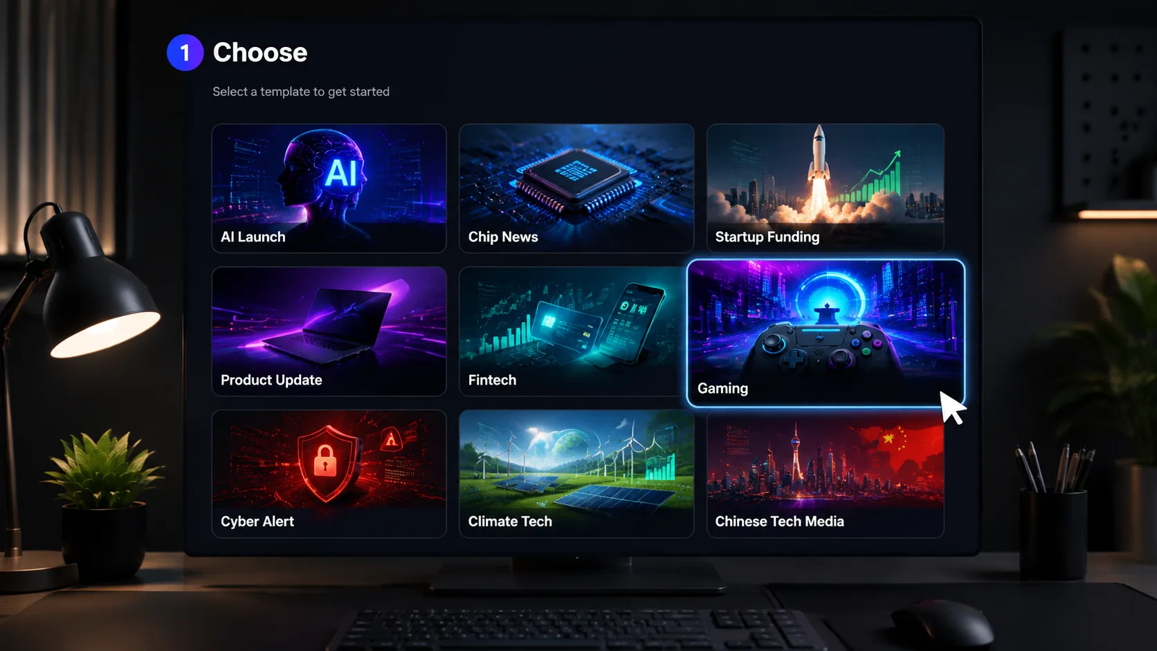 Choosing a technology news cover template from a grid of GPT Image 2 prompt options