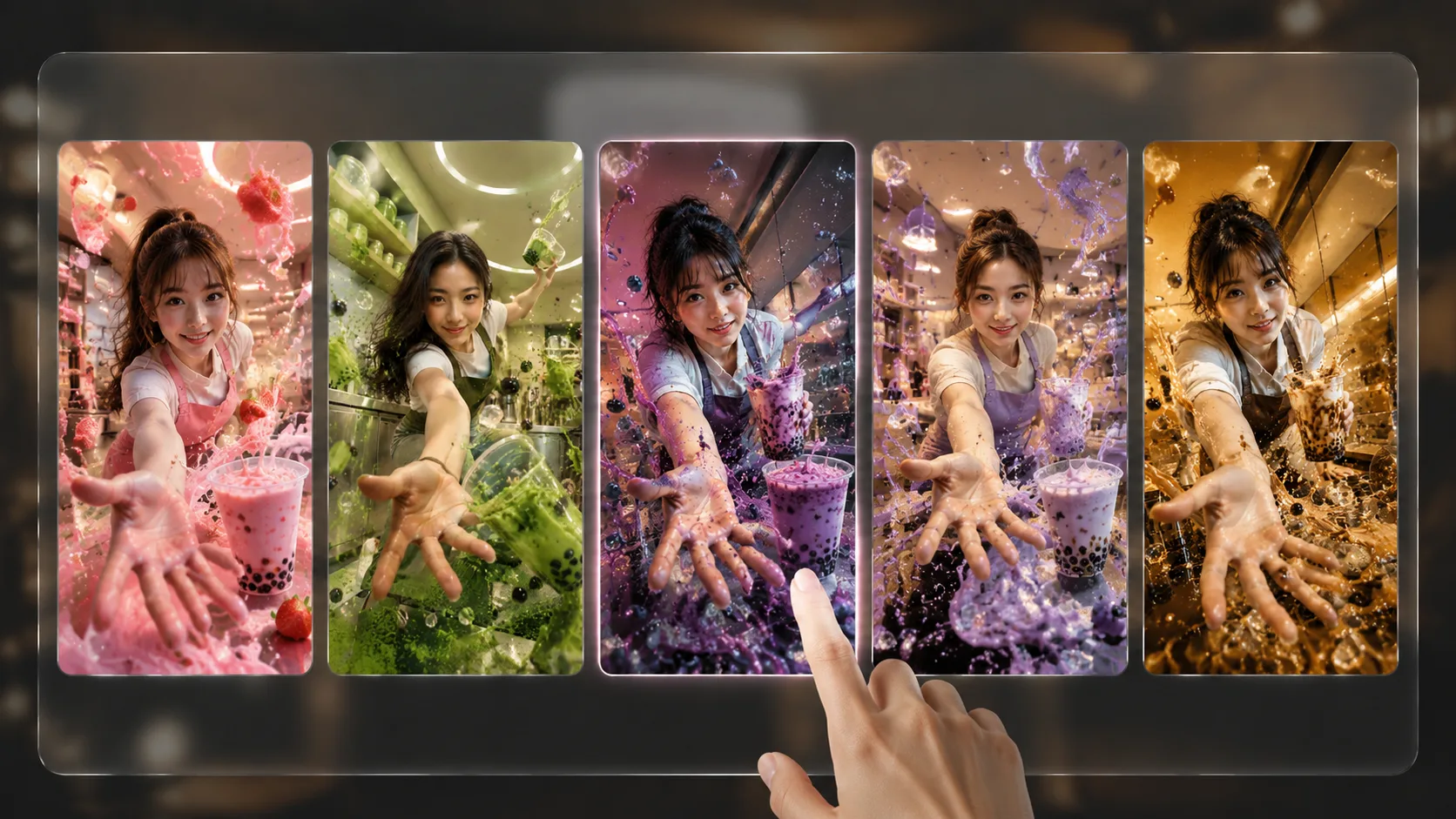 Choosing a flavor-led bubble tea portrait template