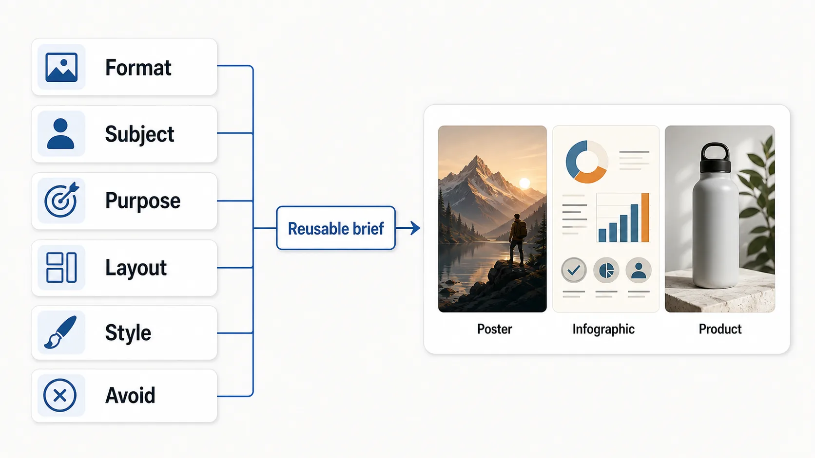 Reusable GPT Image 2 prompt formula shown as modular cards flowing into an image preview