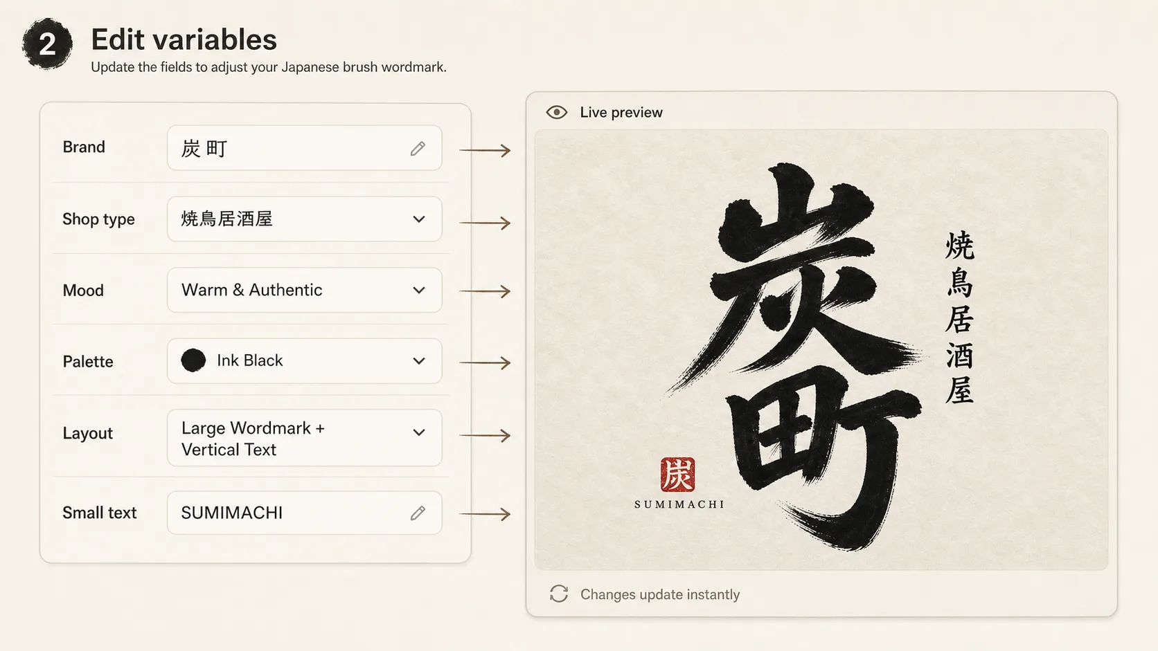 编辑日式字标的品牌变量