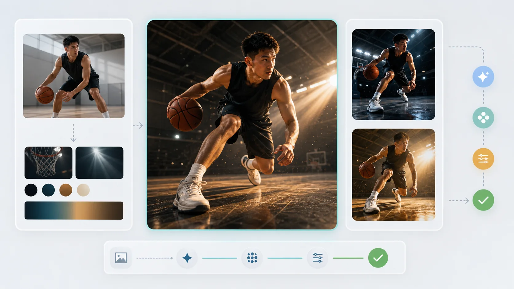 Generierte filmische Sport-Action-Portrat-Ergebnisse