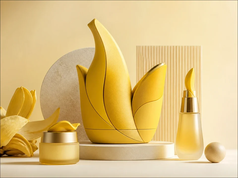 展示 Nano Banana Pro 细节表现的黄色精品产品广告