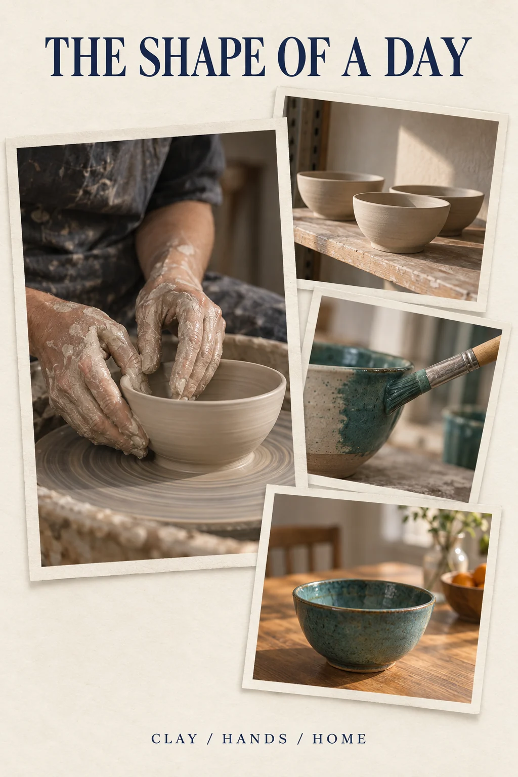 Ceramics studio editorial collage, original flaq.ai example — creative reference