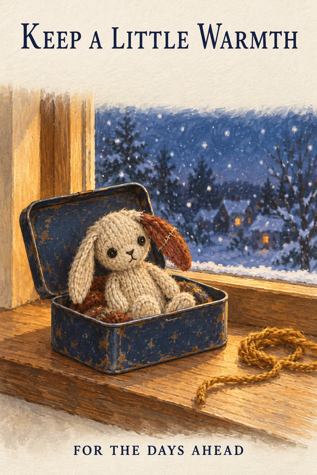 Knitted keepsake greeting card, original flaq.ai example — creative reference