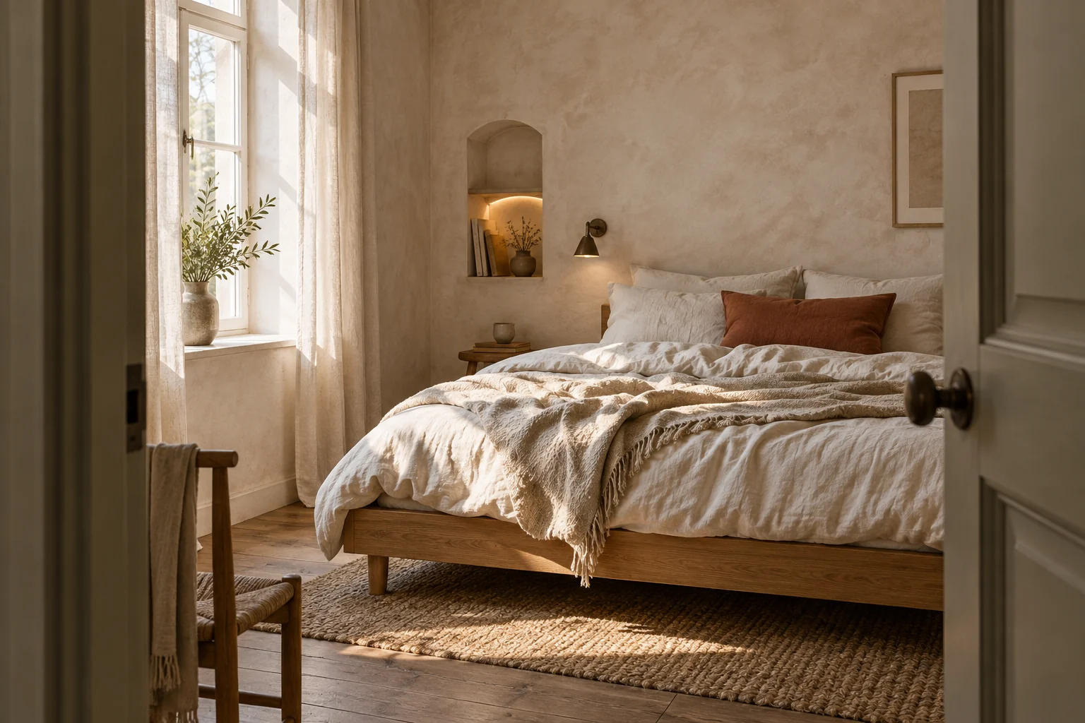 Boutique guest-room styling — original generated example — creative reference