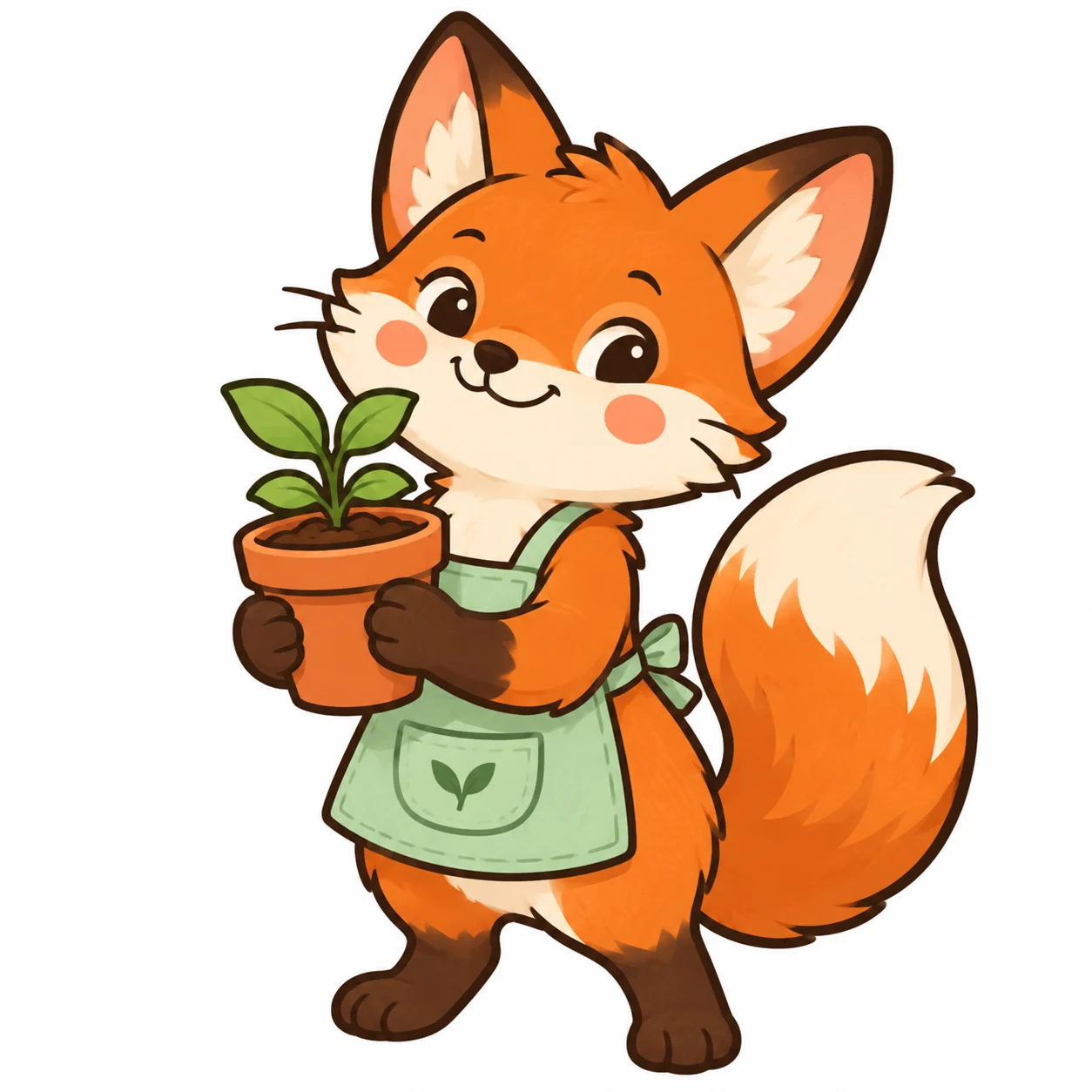 Creative example: Fox gardener sticker