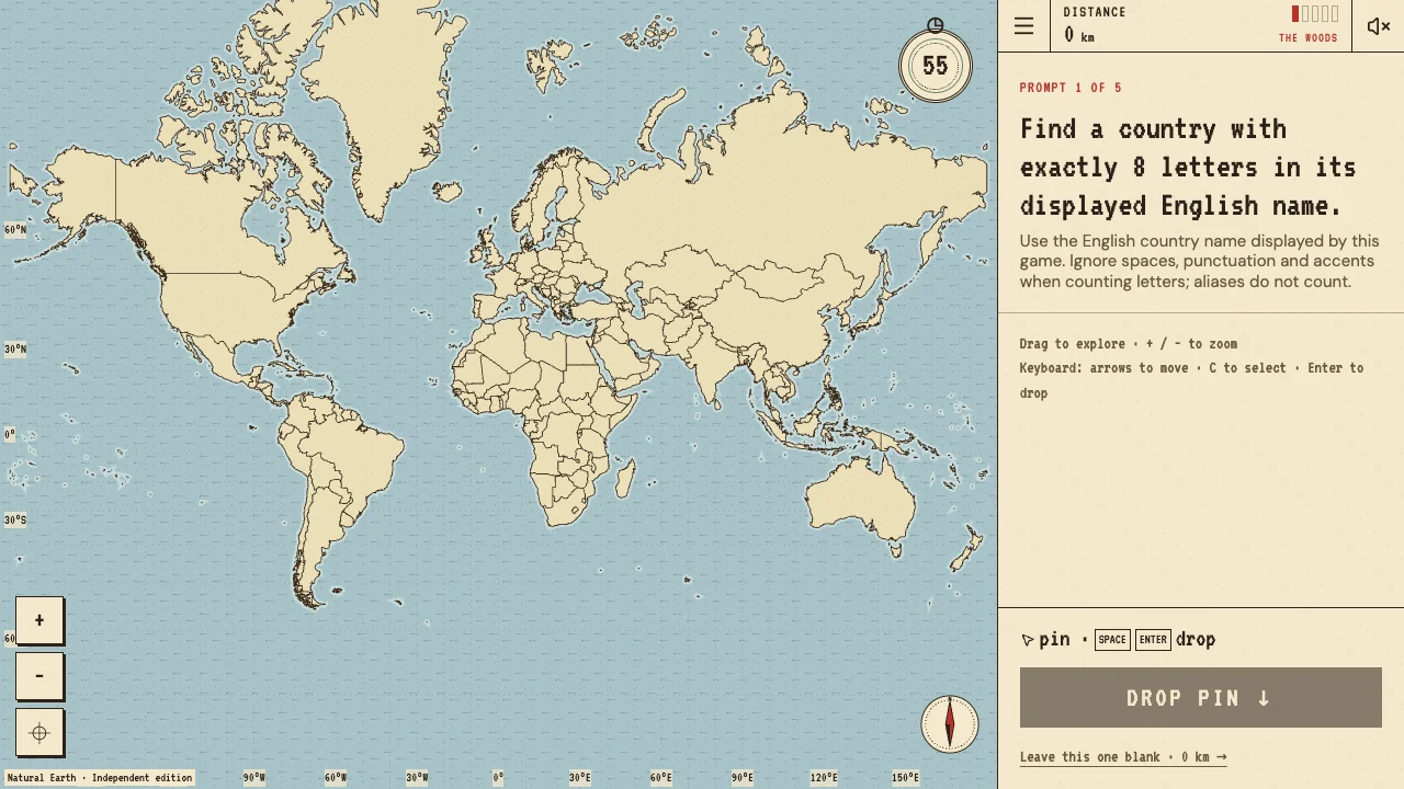 Actual Farflung Unlimited desktop gameplay with map, clue and timer