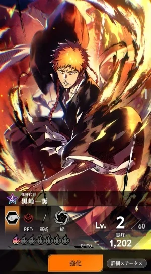 Character detail for Ichigo at Lv. 2/60 with the Enhance button